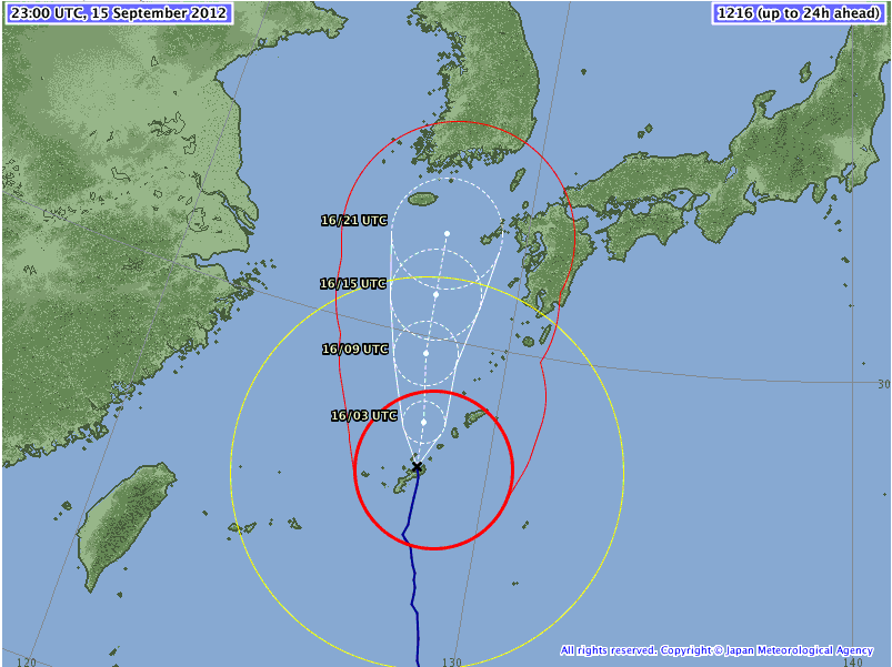 Japan meteorological agency map